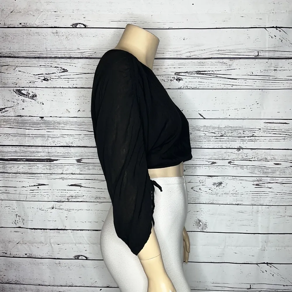 Aquavita Beachwear Italy NWT Sz. L/XL One Shoulder Ruched Sleeve Orsina Crop Top - Image 4