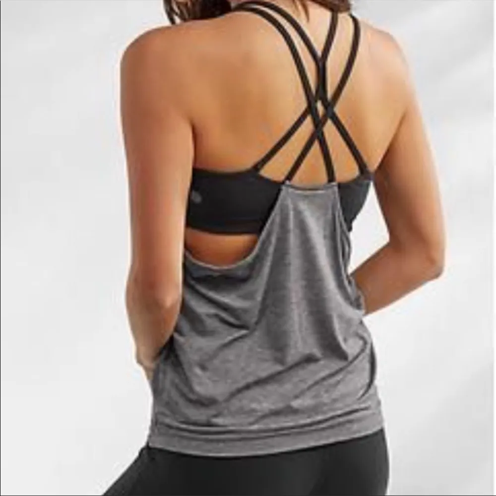 Athleta Shadow Stripe Energize Tank with Built in Bra. Size Small. EUC - Image 2