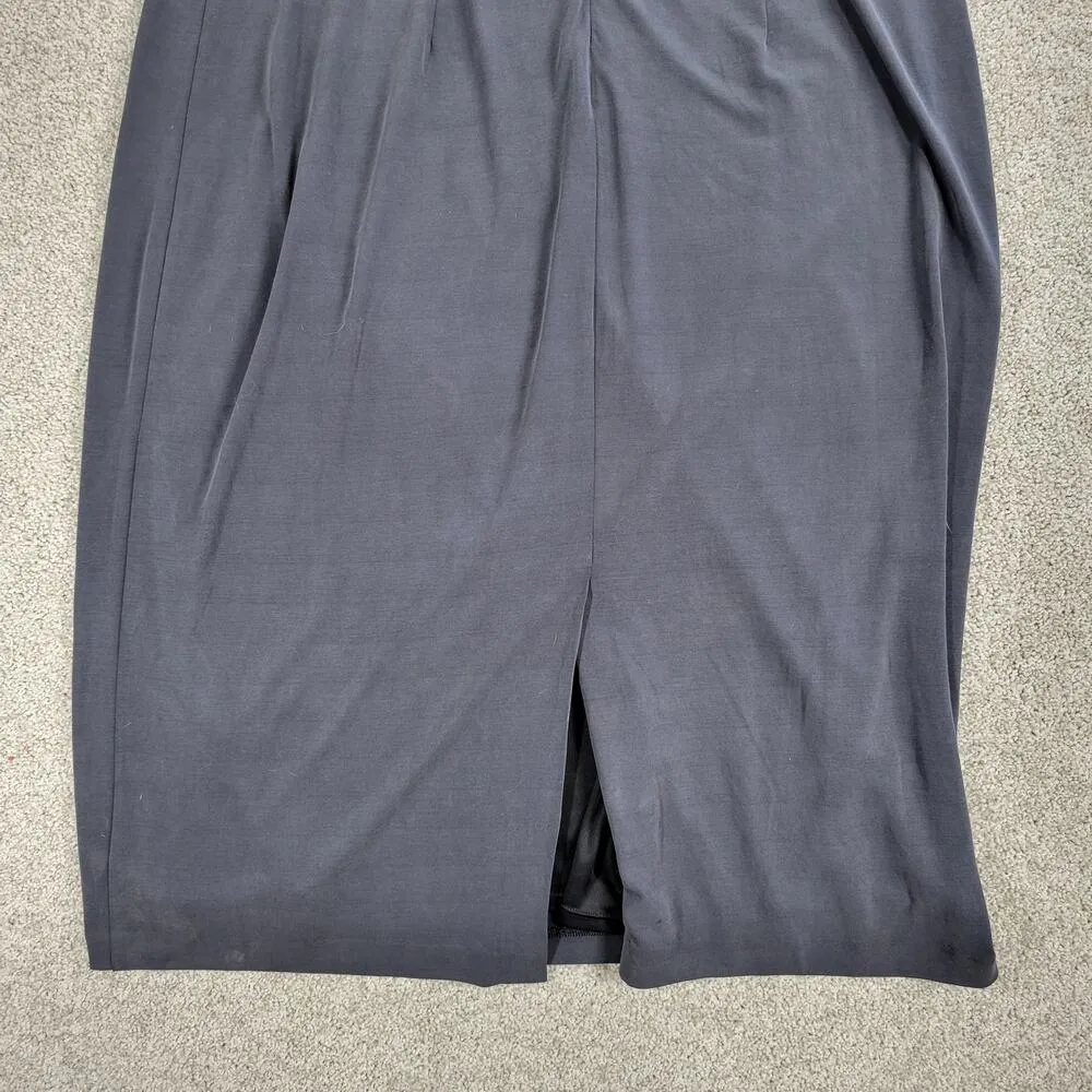 Express Modest Maxi Dress Womens XL Black High Mock Neck Ruched Shoulder New - Image 10