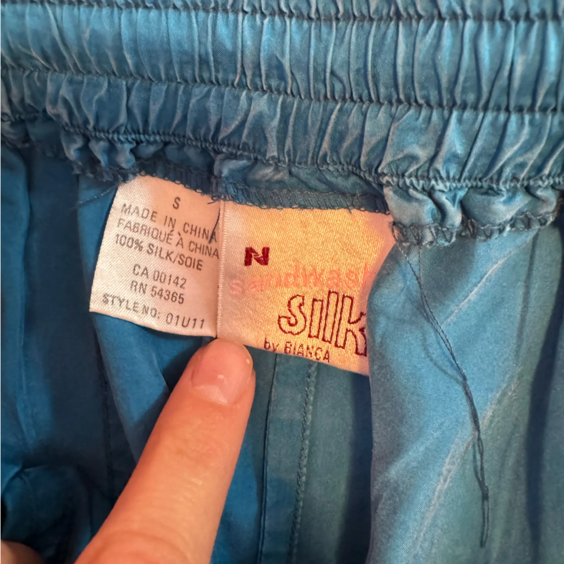 N SANDWASH SILK by BIANCA Vintage Pants high waisted‎ baggy women’s size small Blue - Image 9