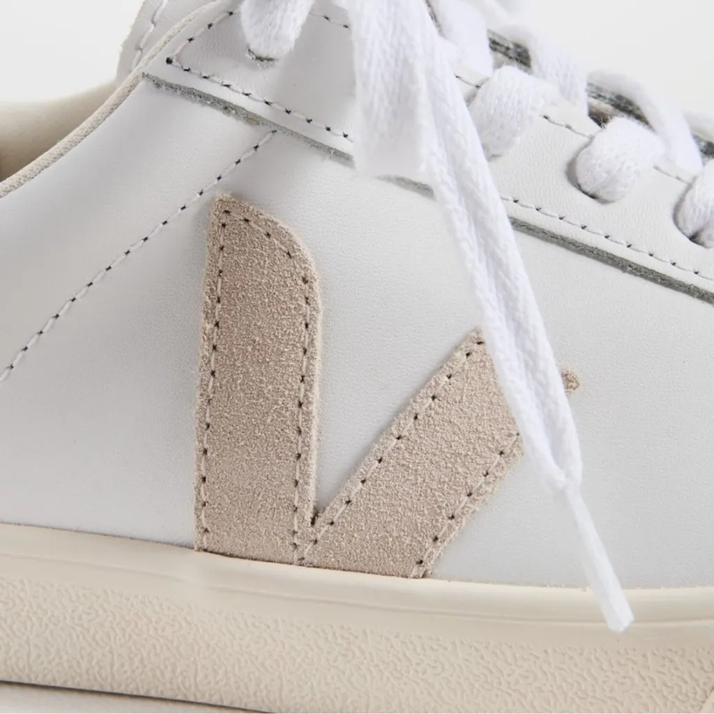 VEJA Esplar Logo Extra White / Sable Leather Sneakers - Image 3