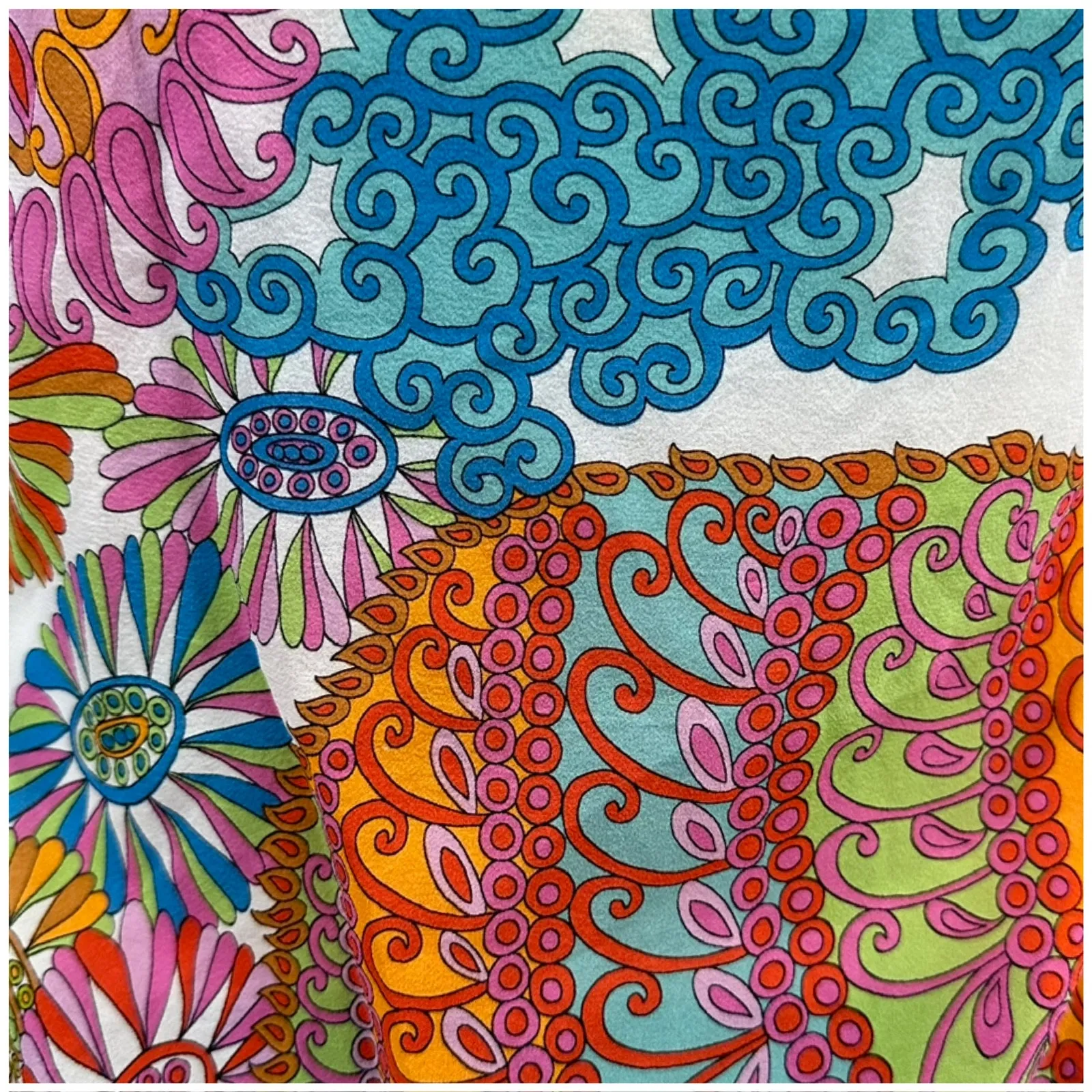 Trina Turk Paisley Reef Blouse Womens Size Brights Pink Blue Yellow - Image 7