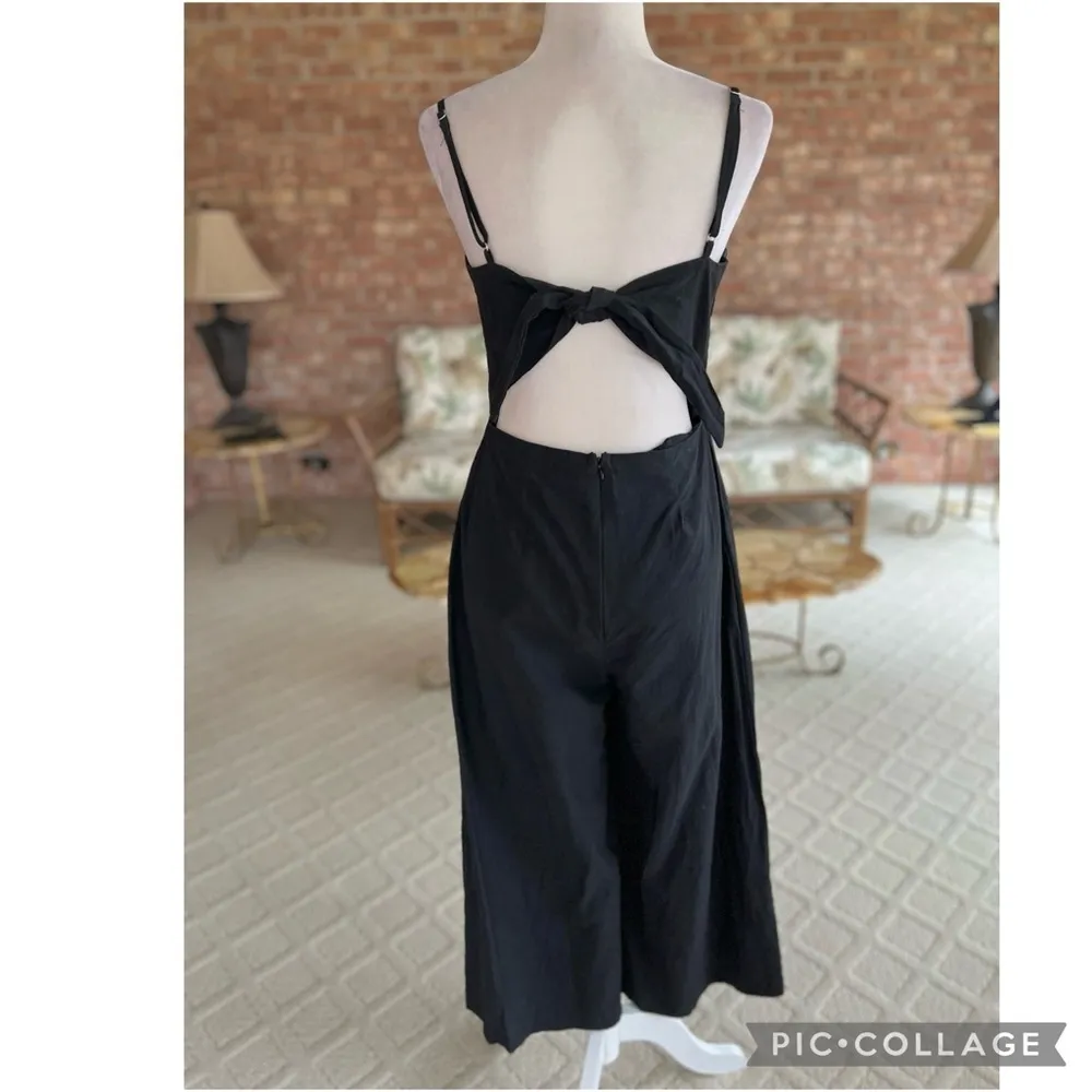 Polly Black Open Back Wide Leg Cropped Jumpsuit 6 - Image 6