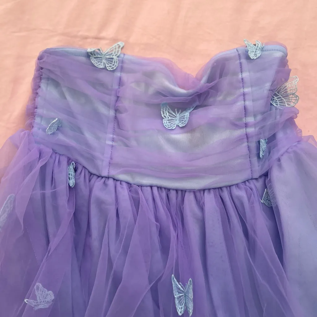 Forever 21 Lavender Butterfly A-Line Dress - Image 2