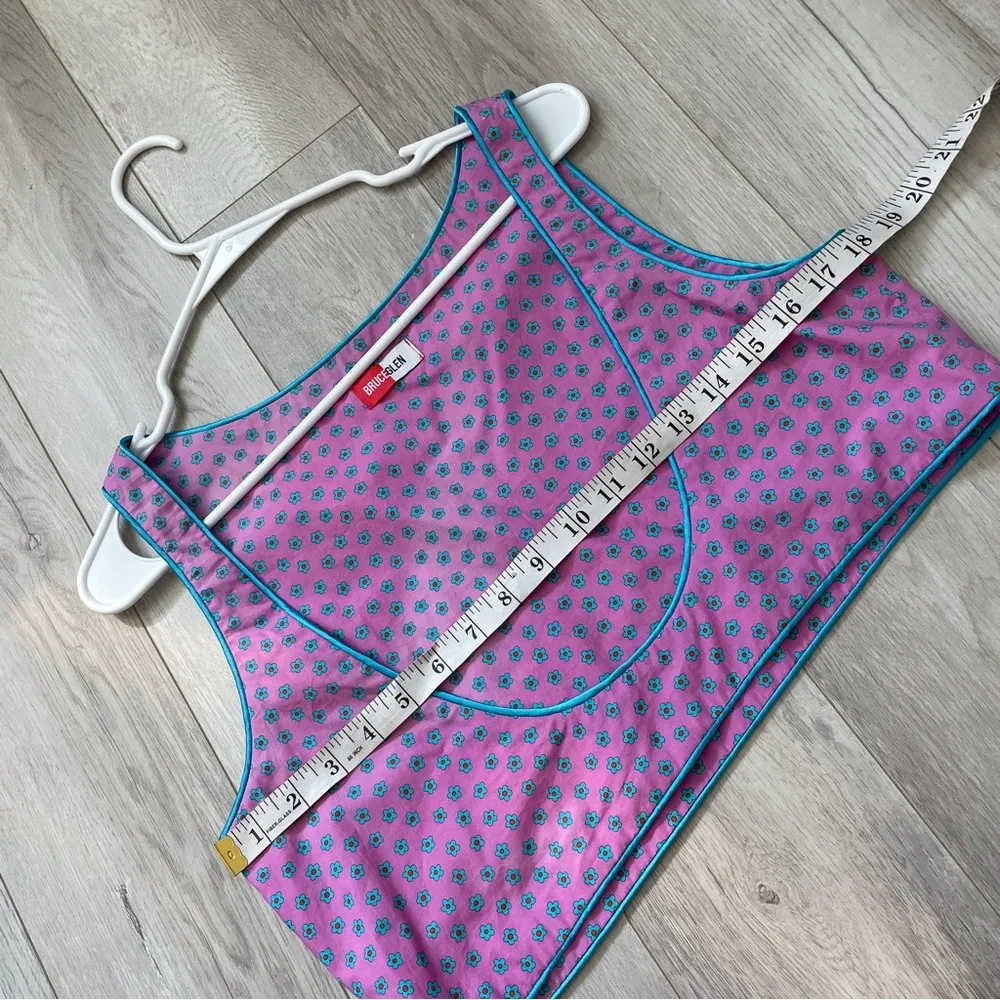 BruceGlen Tank Top floral crop womens Purple (medium) layering colorful artsy - Image 3