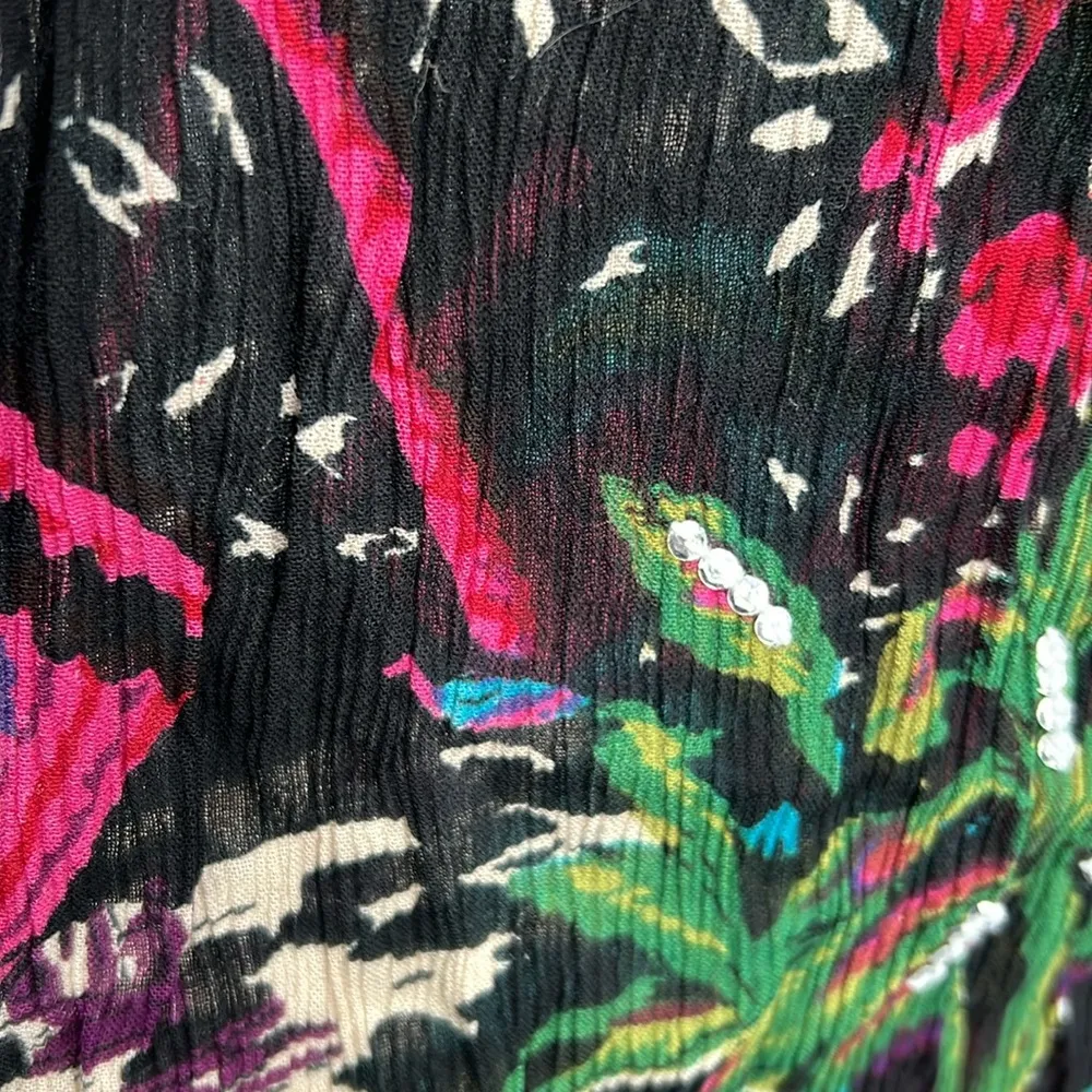 White Stag maxi tropical sequin crinkle broomstick plus size skirt vacation - Image 6