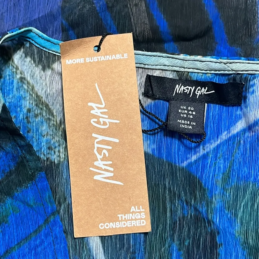 Nasty Gal Top Sz 16 O Ring Butterfly Flared Sleeve Crop Feminine Casual Flowy - Image 7