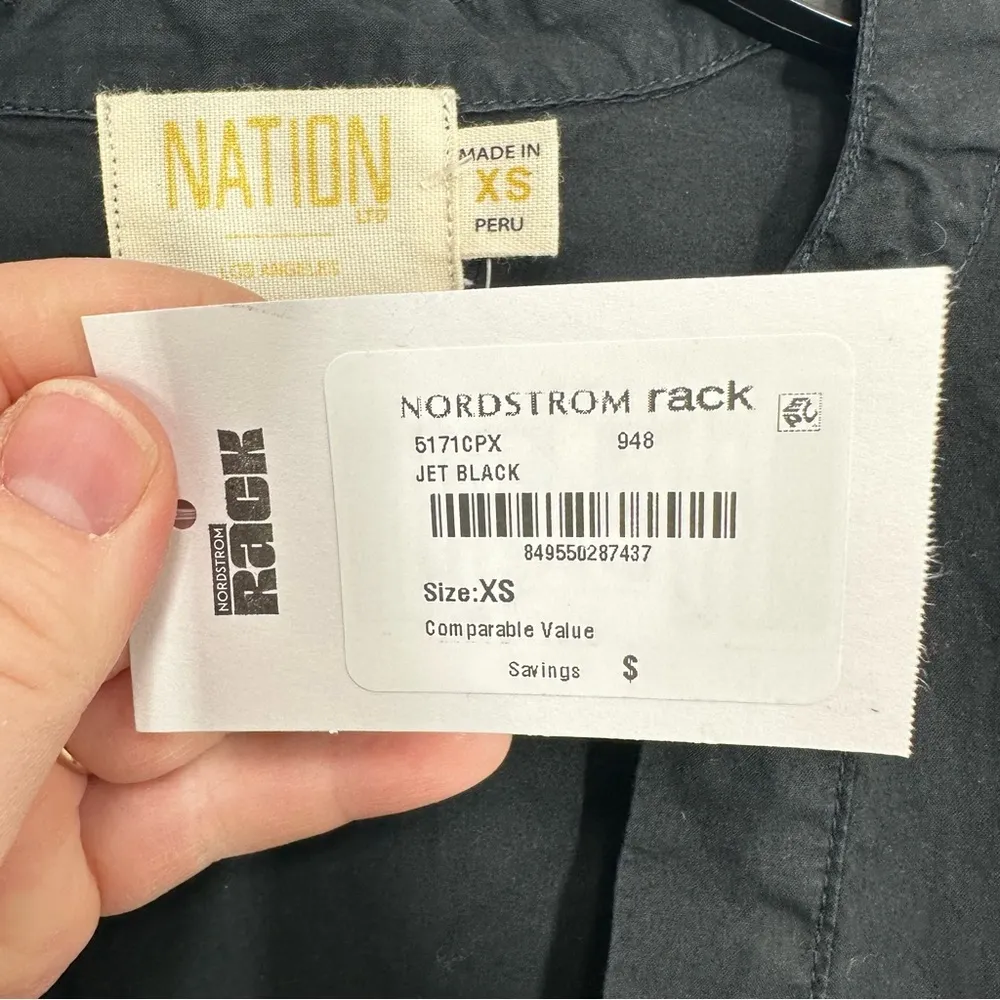 Nation‎ LTD Women's Size XS Black Dalia Midi Dress Ruffle Tiered Pima Cotton - Image 6