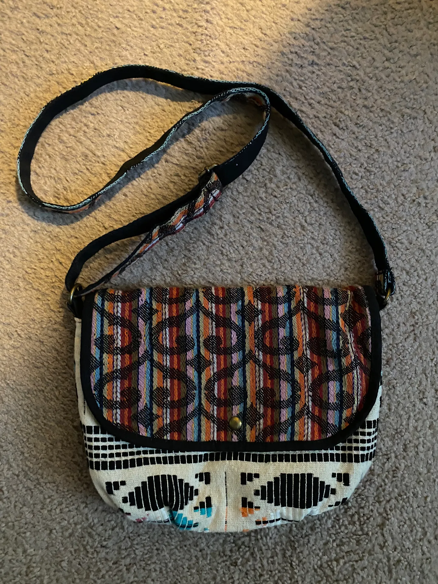 BOHO Fabric Tapestry Crossbody Handbag Purse - Image 2