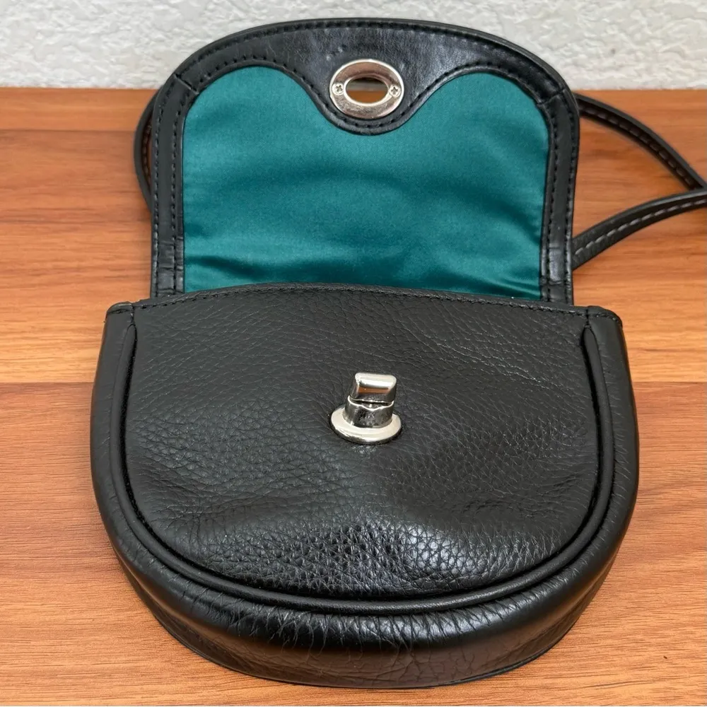 COACH Park Black Pebbled Leather Turn Lock Mini Crossbody Bag w/ Brown Hang Tag - Image 7