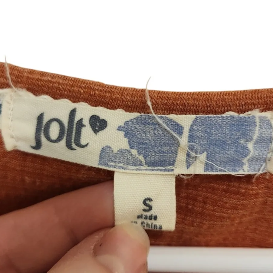 Jolt Multicolor Colorblock Patchwork Flared Sleeves Casual Boho Blouse Top Small - Image 3