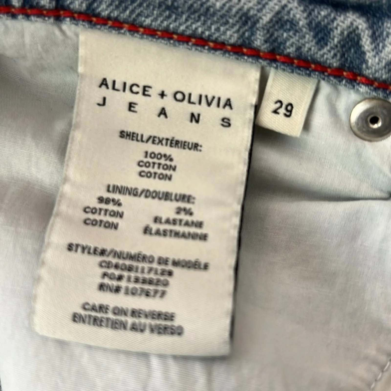 Alice + Olivia HARPER MID RISE SUPER BAGGY JEAN Rockstar Blue 29 $330 [COPY] - Image 10