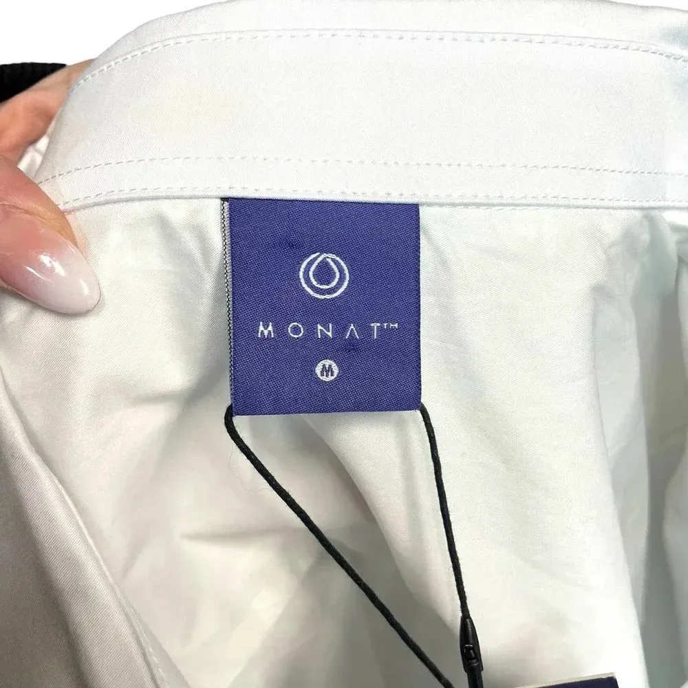 Monat Gear Monat Button Down Shirt White Start Logo‎ Size Medium - Image 9