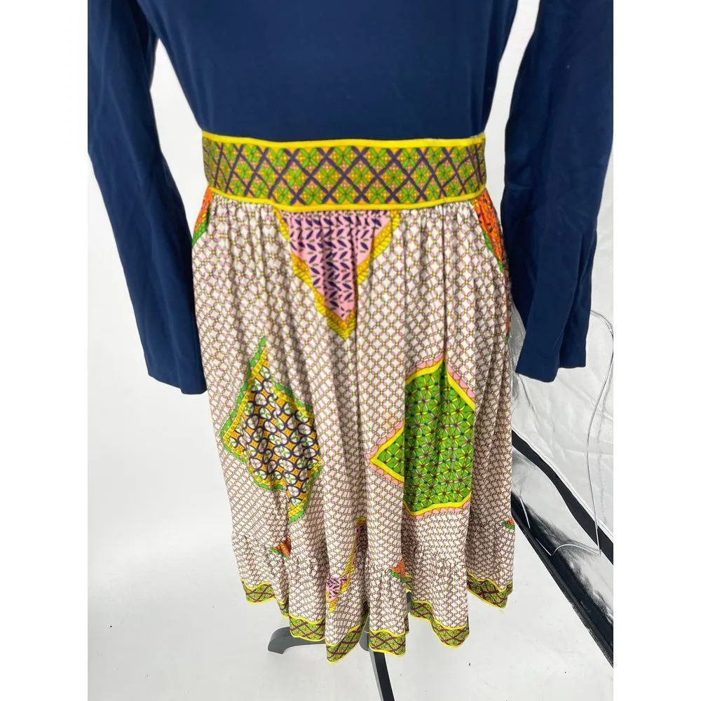 Vibrant Patterned colorful dress‎ Blue Size 4 - Image 2