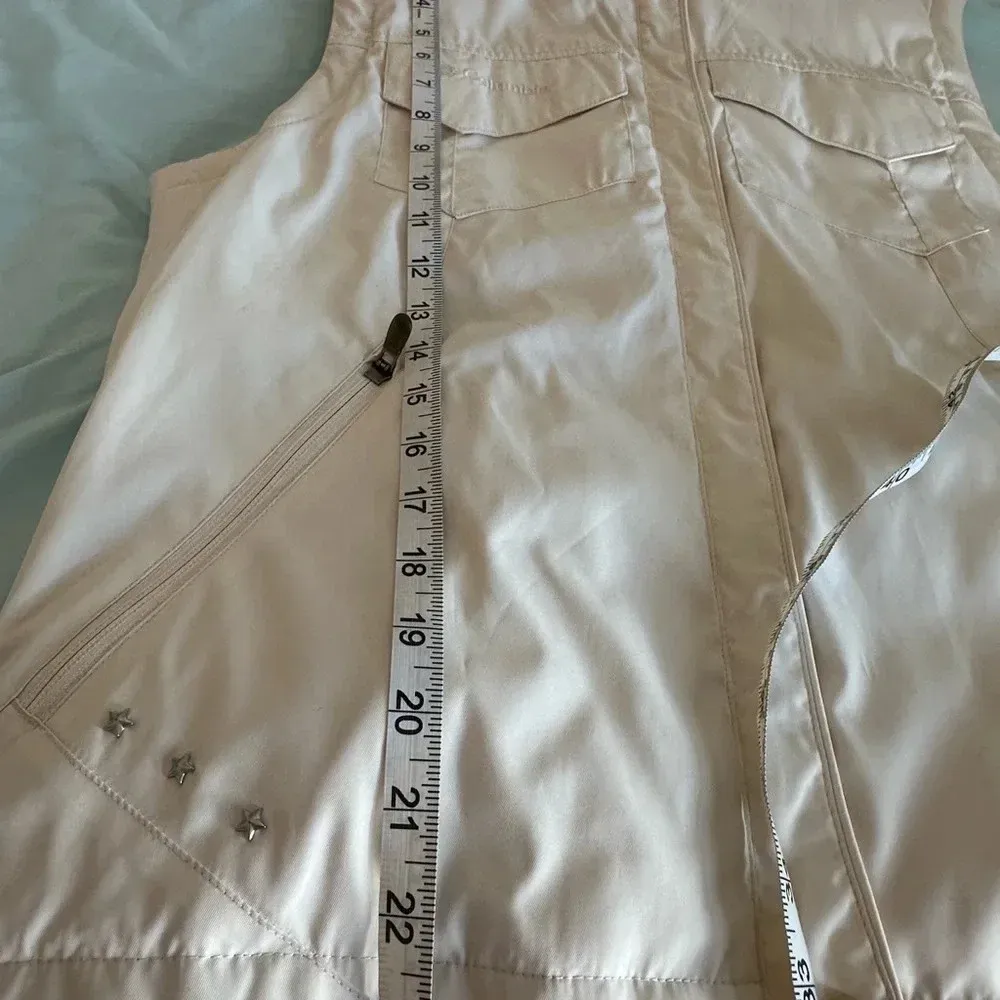 Columbia Down Feather Puffer Vest Women's Ivory Zip Pockets Outdoor. Sz: M. - Image 5