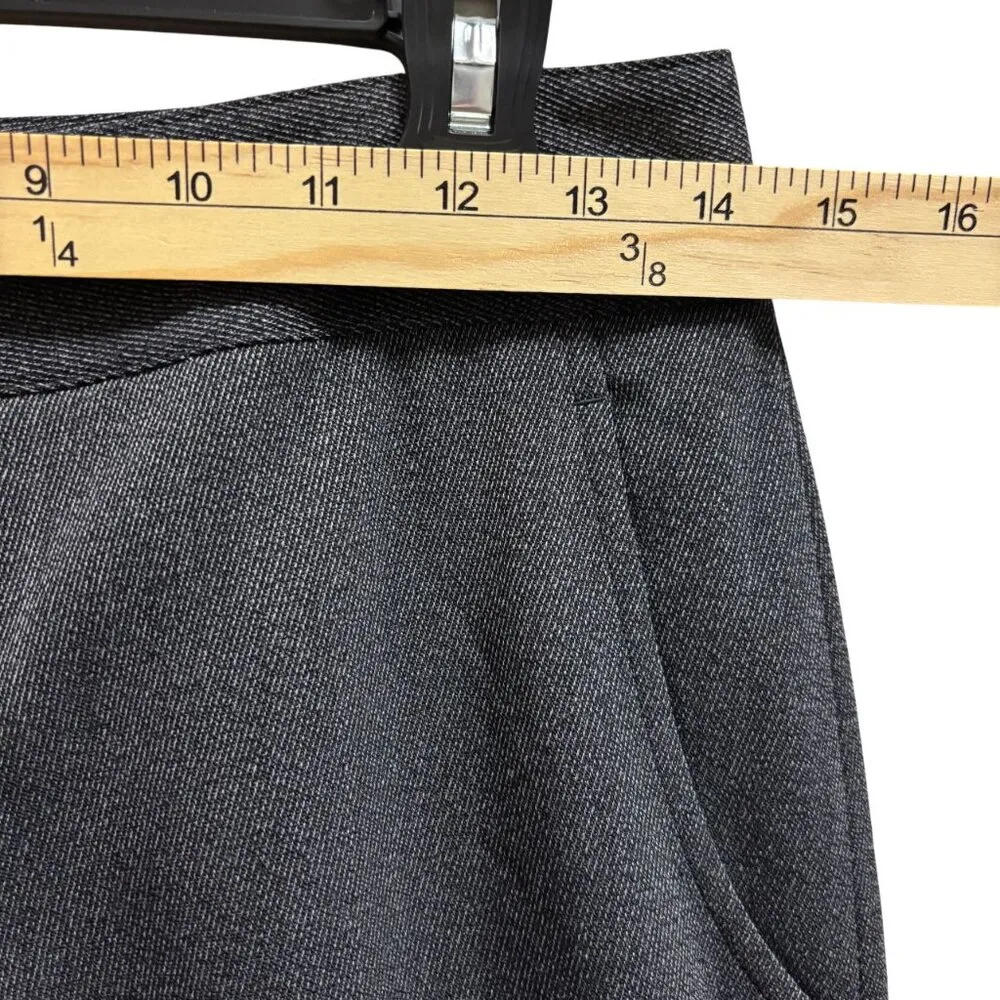 Theory Womens Wool Blend  Wide Leg Charcoal Dress Pants Size 4 - Image 4