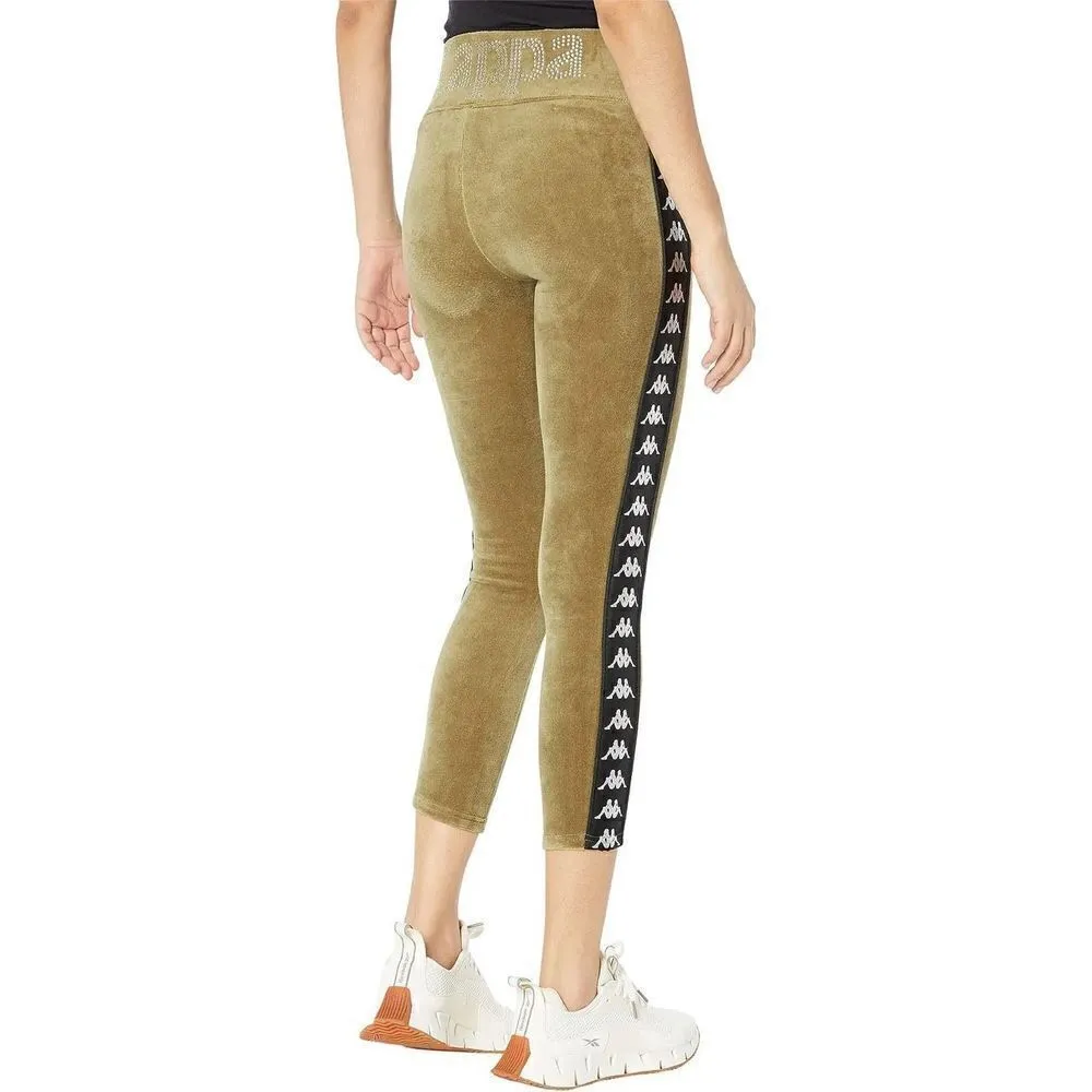 Kappa Olive Green 222 Banda Stele Rhinestone Leggings, L NWT - Image 2