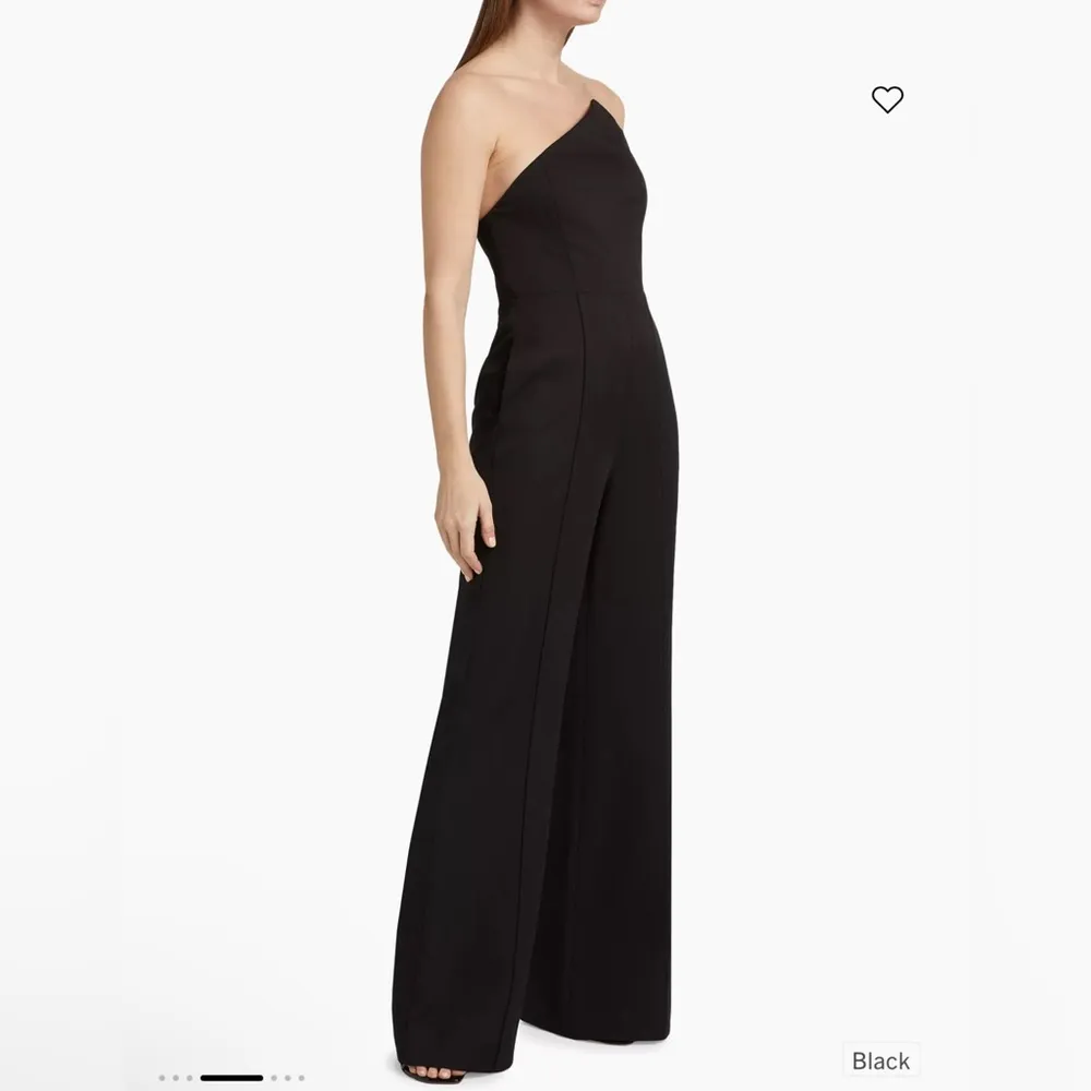 NWT Milly Atlas Cady Asymmetric Neck Jumpsuit Black Strapless Wide Leg Sz 4 $450 - Image 3