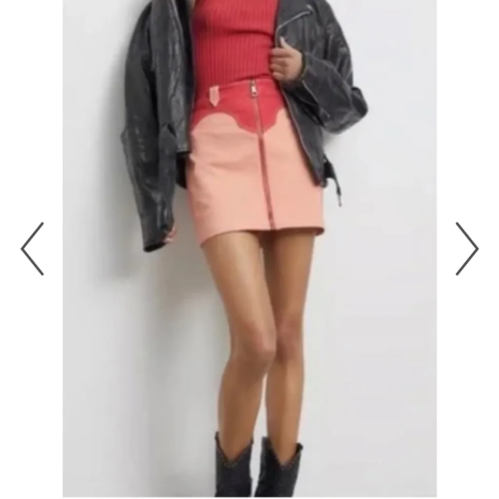 Urban Outfitters BDG Western Cowgirl Orange Red Mini Skirt Size S - Image 2