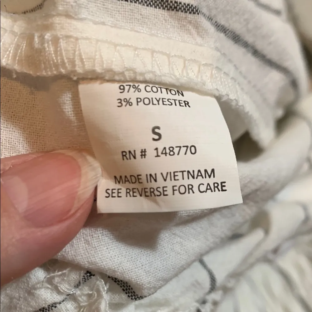 Women's Sienna Sky Wide Leg White with Gray Stripes Casual Pants Size Small - Image 6