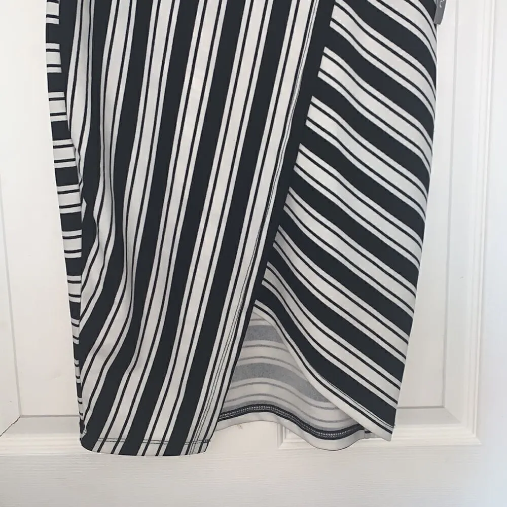 Olivia Blu Striped Tulip Skirt Black White Size S - Image 3