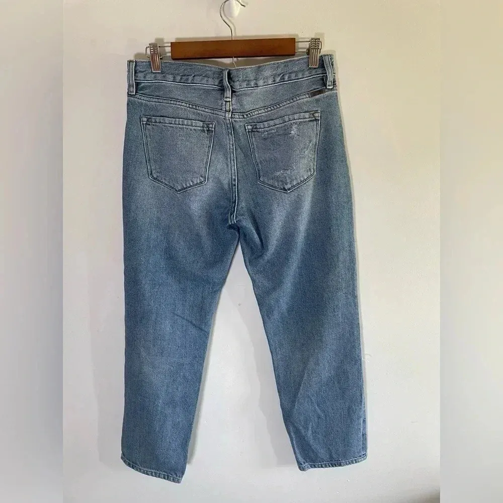 KANCAN Heavily Distressed Boyfriend Jeans Crop Size 7 27ā (Actual 31ā) Patch 084 Blue - Image 6