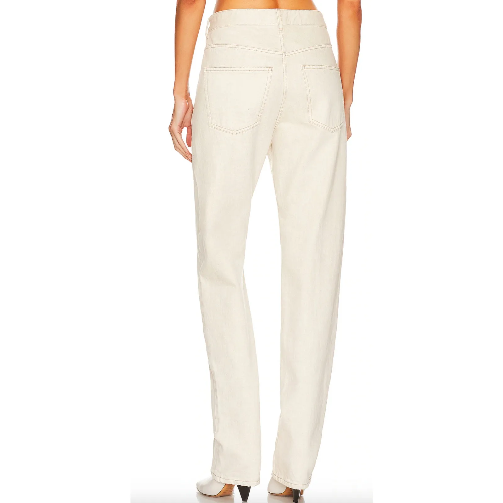 Isabel Marant White Straight Jean SIZE 24 Rigid Denim Quiet Luxury $390 NEW - Image 4