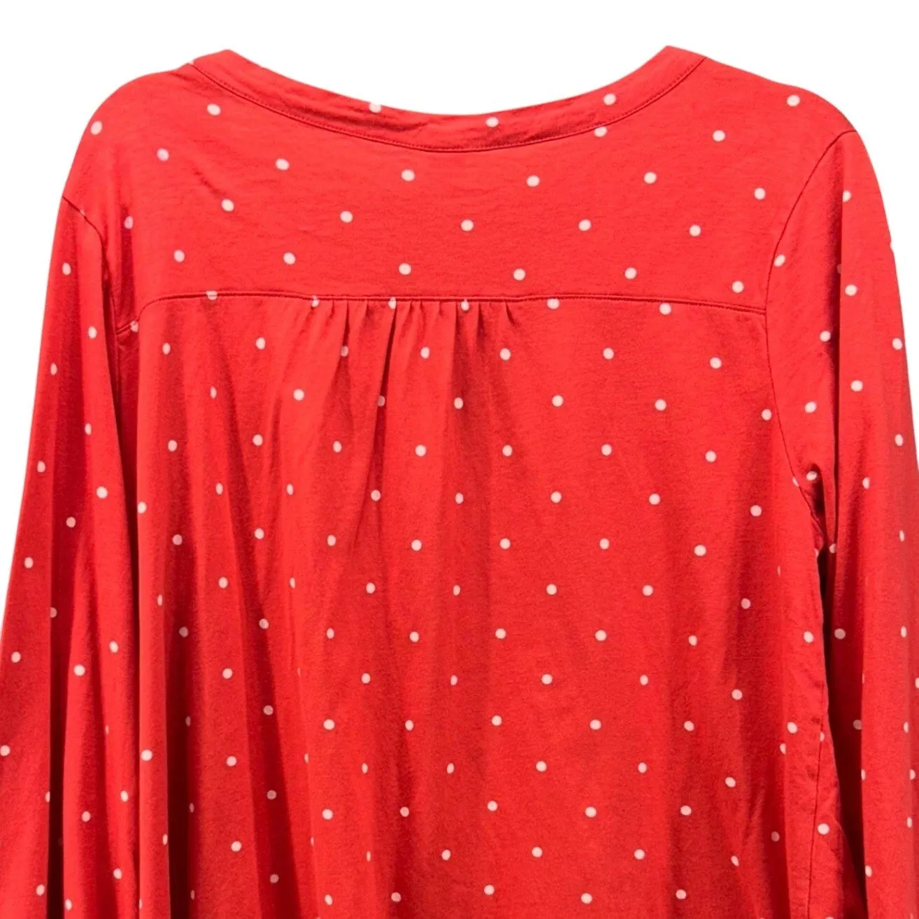 Old Navy Womens Blouse Size L Polka Dot Vibrant ‎ V-Neck Long Sleeve Casual Soft - Image 4
