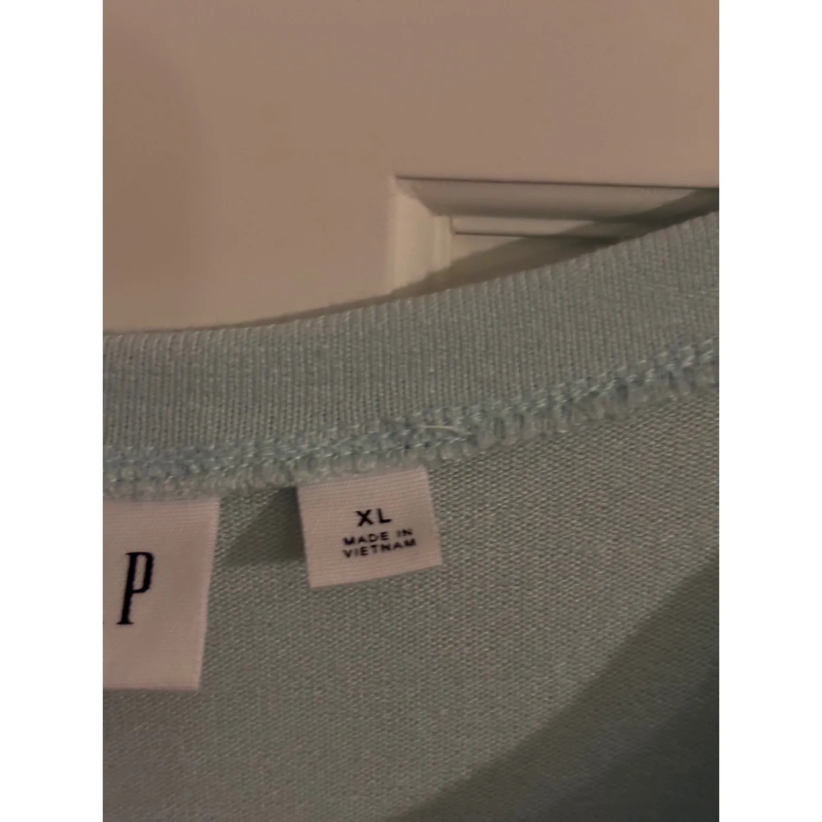 GAP Women's Light Blue Crew Neck Short Sleeve Top XL Made in Vietnam - Image 3