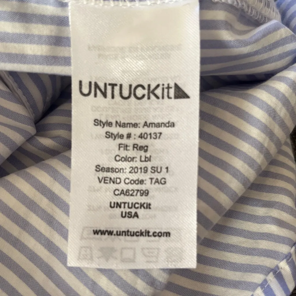 UNTUCKit Blue and White Striped "Amanda" Shirt Dress size 4 - Image 5