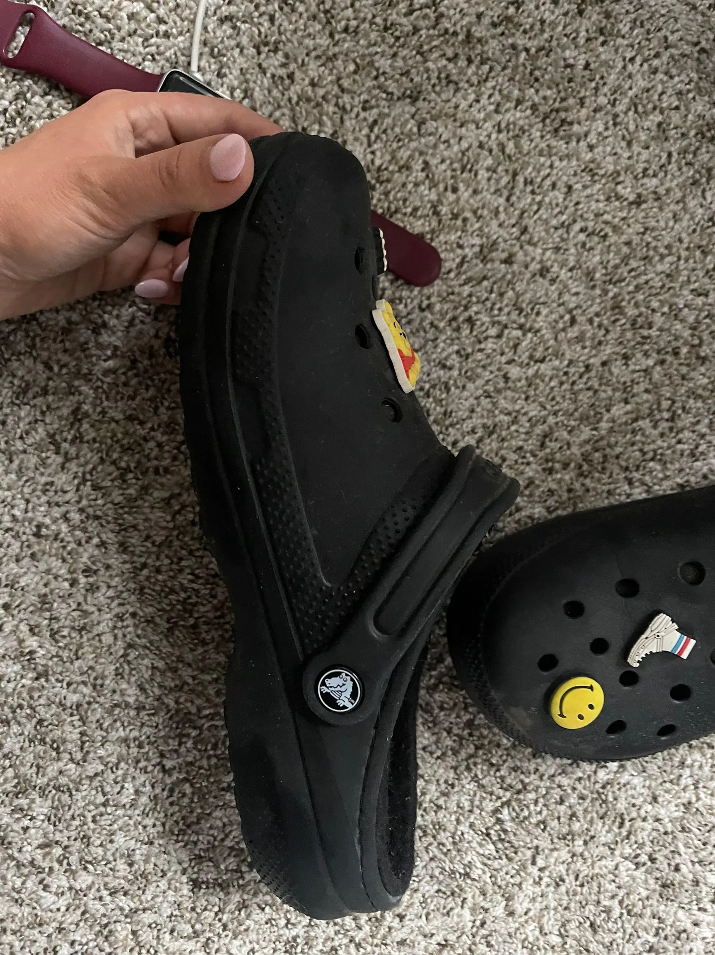 Crocs Black Fuzzy - Image 2