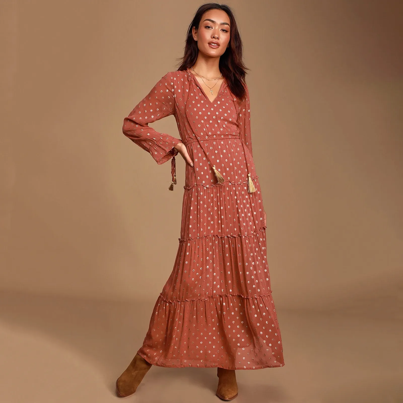Anthropologie Raga Elle Tiered Maxi Dress Sz M - Image 2
