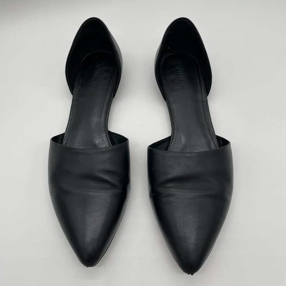 Vince Nina Leather D'Orsay Flats - Black - 11M - Image 2