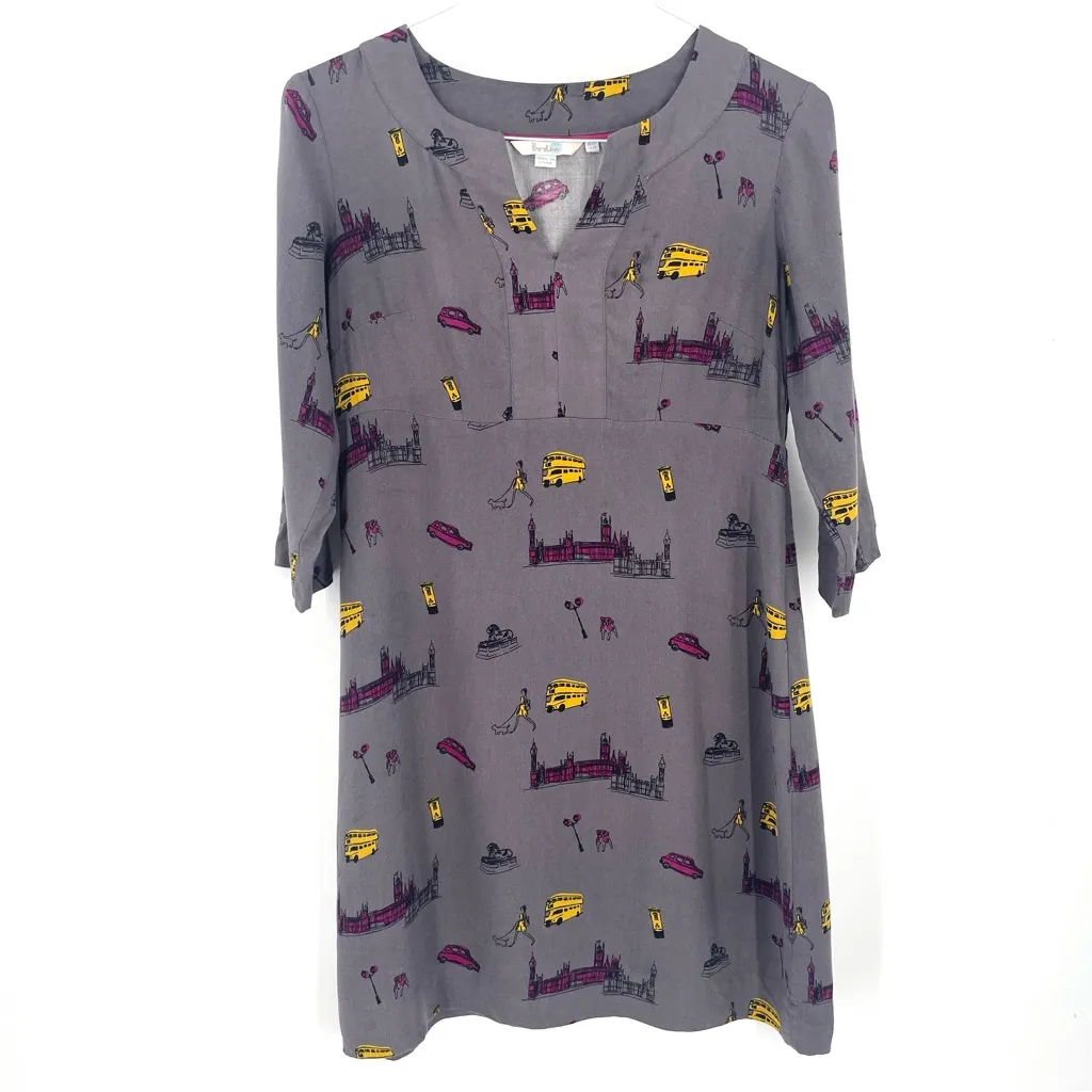 BODEN Alexandra London Shift Gray Novelty Career Casual Above Knee Dress Size 6P - Image 3
