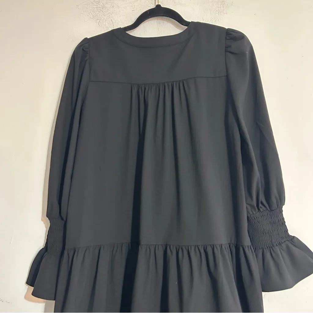 Tuckernuck Pomander Place Black Crepe Kenzo Dress Size Small - Image 7