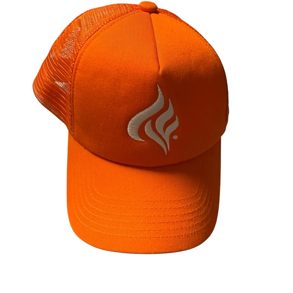 Twinflames Snapback Trucker Hat Bright‎ Orange Mesh Streetwear Eclectic Grandpa - Image 2