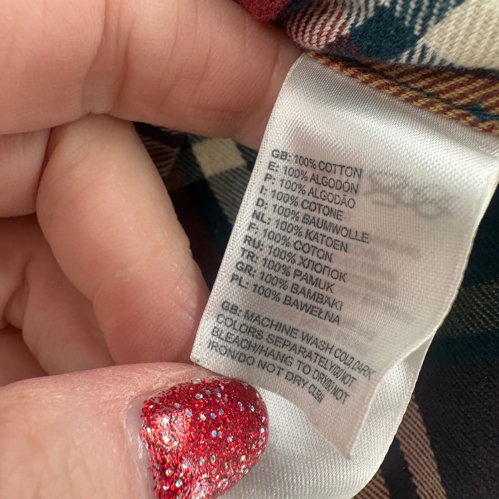 The North Face Womens Plaid Flannel Shirt Long Sleeve Button Up Cotton Size M - Image 4