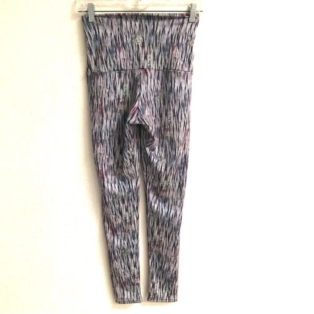 Emily Hsu Designs X Pure Barre hi rise watercolor print fitness workout leggings Purple Size M - Image 5
