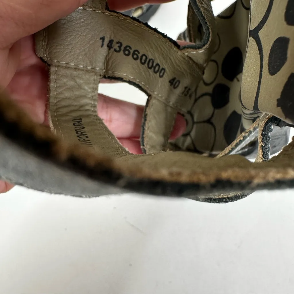 NEW Fly London Sandals Womens 40/ US 9-9.5 Black Strappy Leather Block Heels - Image 7