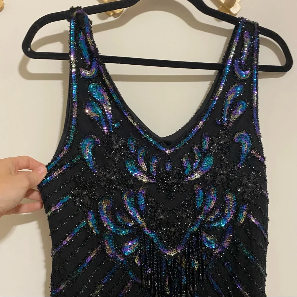 NWT BABEYOND Black and Blue Flapper Dress Costume size Smal - Image 2