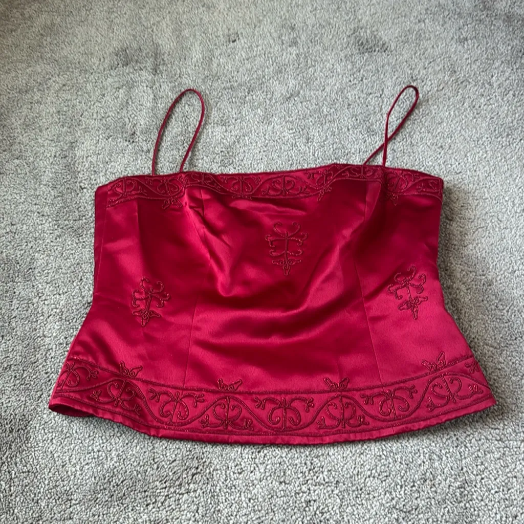 Michaelangelo Red Satin 3 Piece Skirt Set SIZE 10 - Image 2