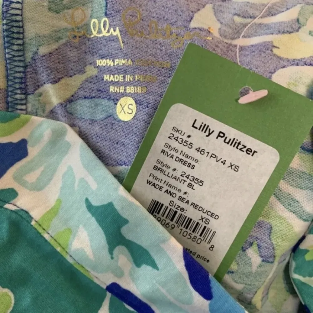 Lilly Pulitzer Riva Dress Brilliant Blue Wade & Sea XS New NWT 100% Pima Cotton - Image 9