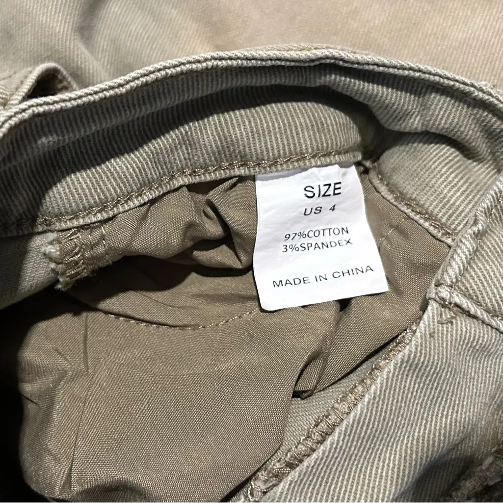 Stylish Olive Distressed Flare Jeans Green Size undefined - Image 3