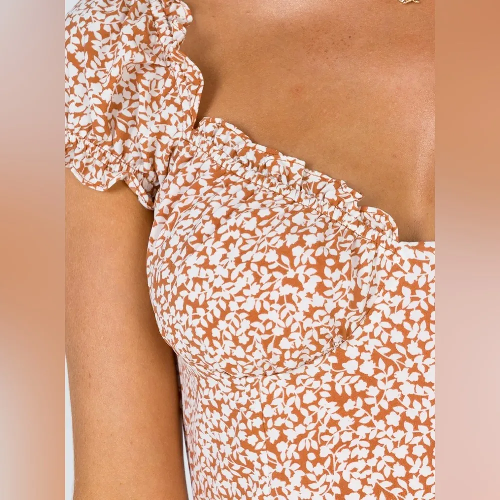 Princess Polly • NWT Just Like Heaven Midi Dress Brown White Floral - Image 5