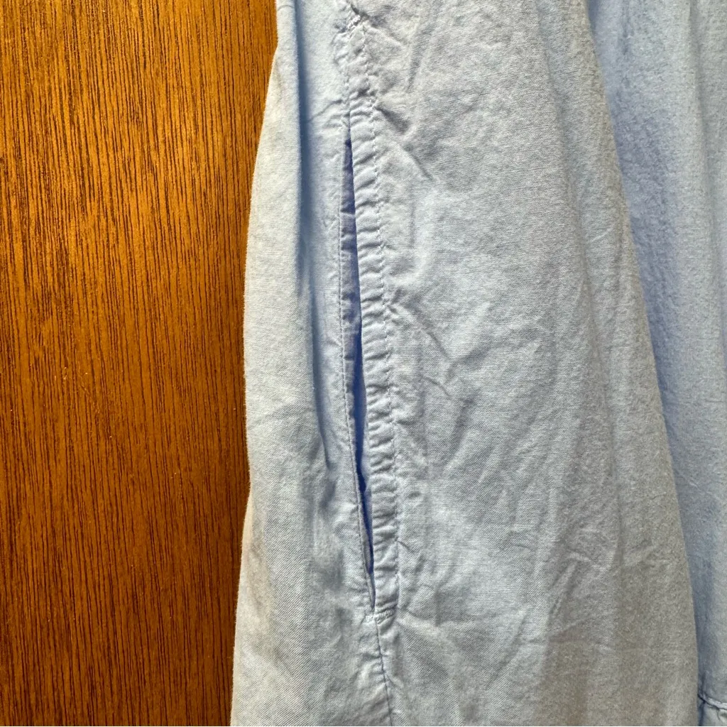 Xirena Lorraine Sleeveless Smocked Tiered Midi Dress Poplin Light Blue Small S - Image 8