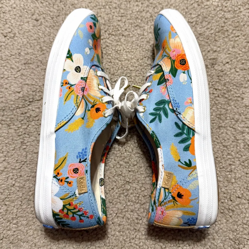 Keds Rifle Paper Co Champion sneakers, Lively Floral blue, size 7 - Image 4