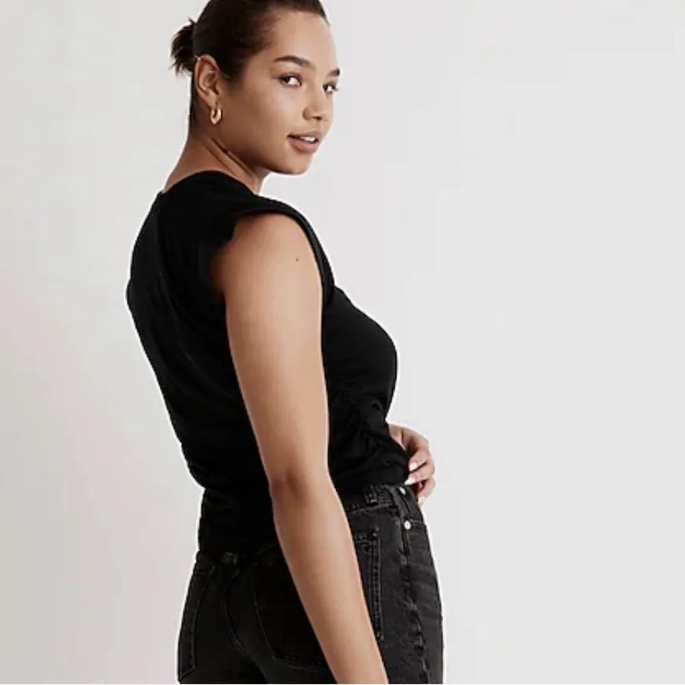 Madewell Black Side-Cinch Muscle Tee Top Size XS - Image 3