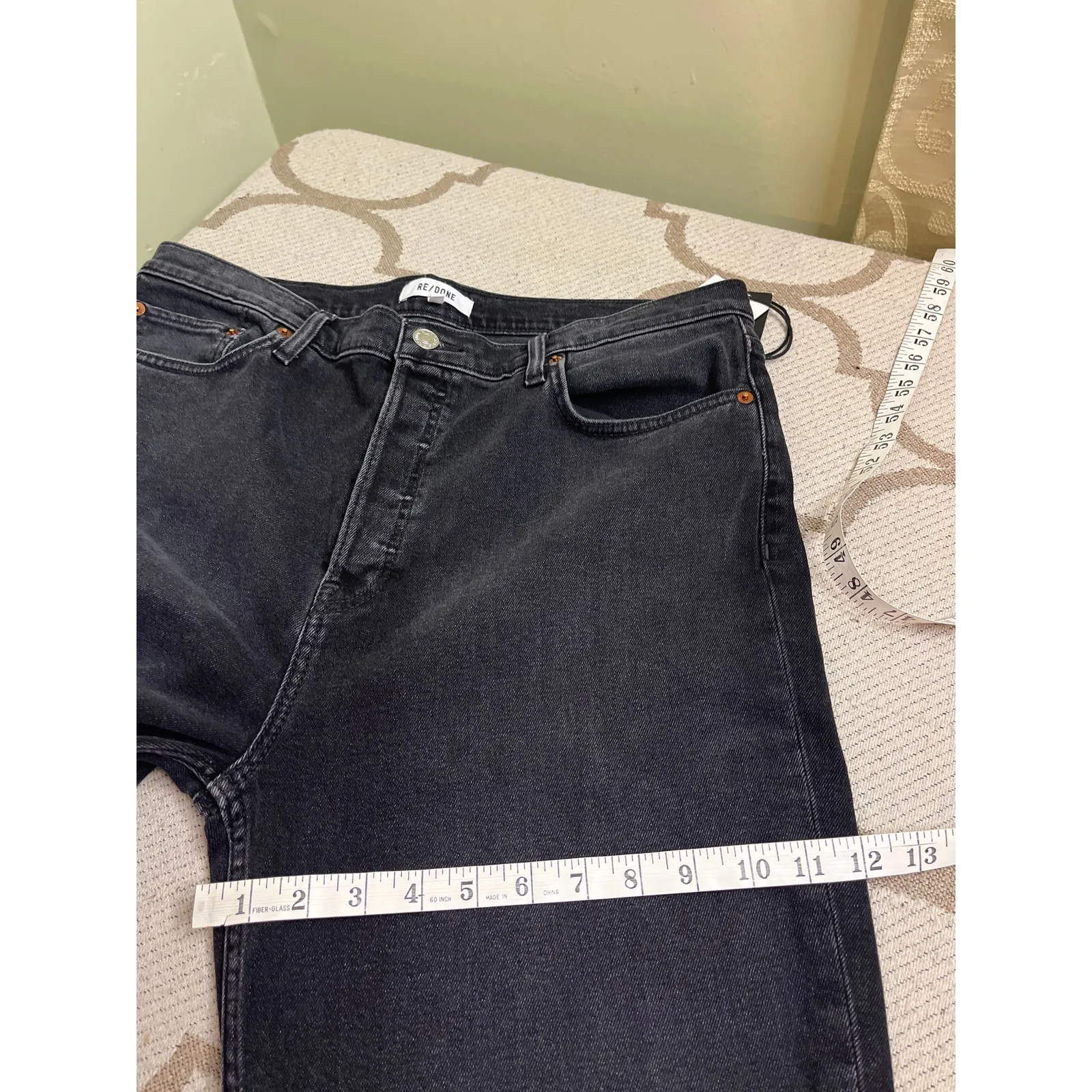 Re/Done 90’s High Rise Ankle Crop Washed Noir Jeans, size 32, MSRP $275 - Image 13