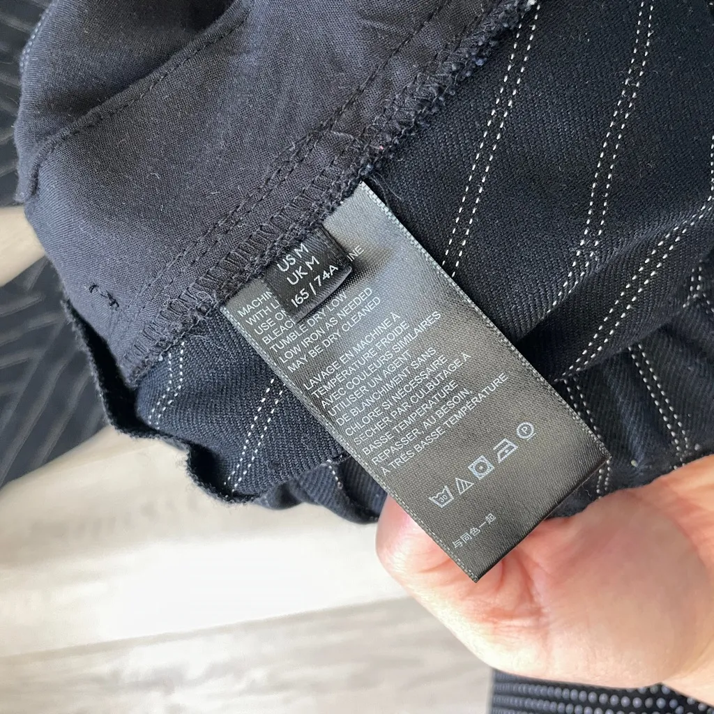 Anthropologie  Striped Pants patchwork panel womens Navy Blue (medium) artsy - Image 4