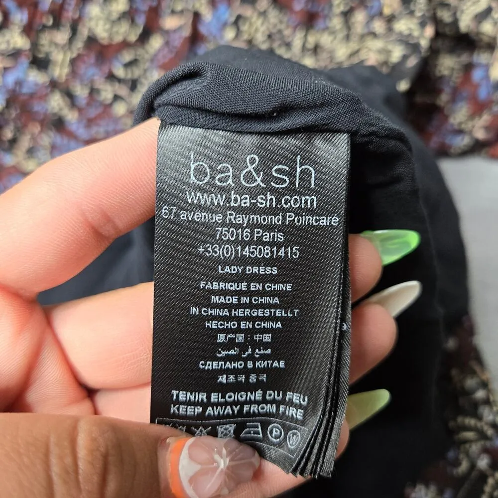 BA&SH Giani Floral Dress in Carbon - Image 10